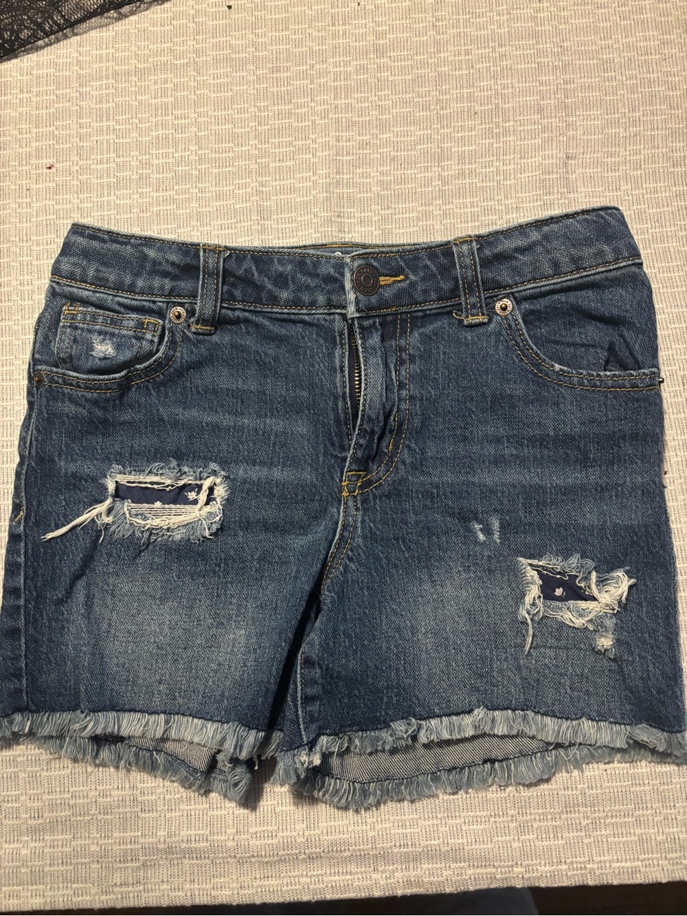 Cat & Jack Dark Blue Distressed Denim Shorts